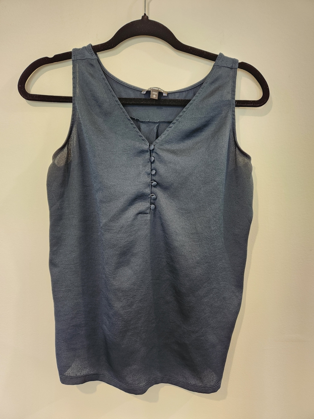Express Forest Green V-Neck Camisole with Covered Buttons